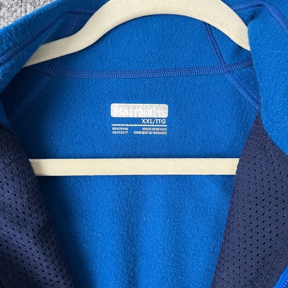 Marmot Jacket Mens XXL Blue Full Zip Fleece Long Sleeve Outdoor Workwear Hike‎ - Picture 3 of 10